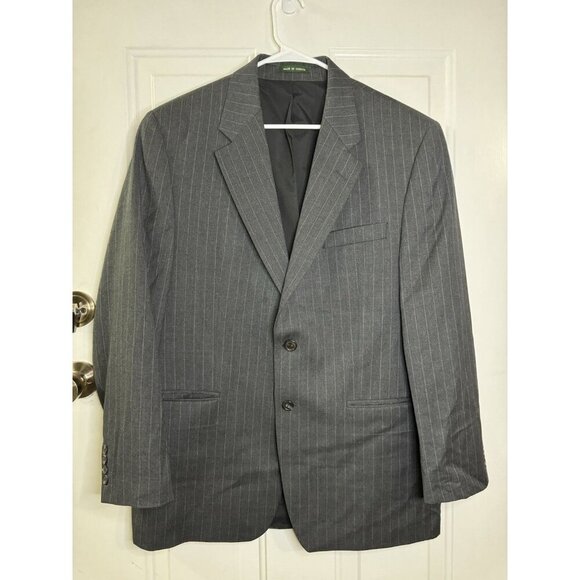 LAUREN RALPH LAUREN Gray Pinstripe Wool Suit Set Jacket Blazer Pants Sz 42R READ - Picture 2 of 16